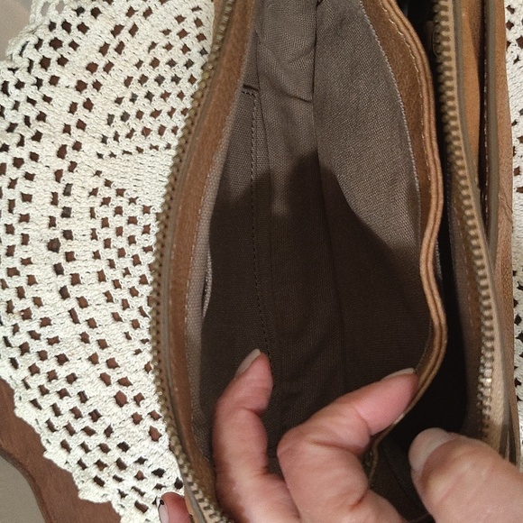 FRYE Meadow Mini Brown Crossbody Adjustable Strap Braided Detail 3 Compartments - Picture 8 of 15